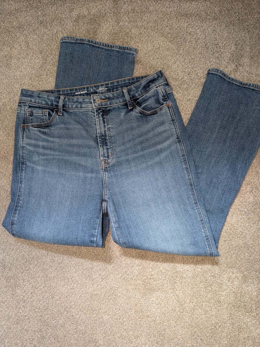 Old Navy Women's Faded Blue Cropped Straight-Leg Jeans